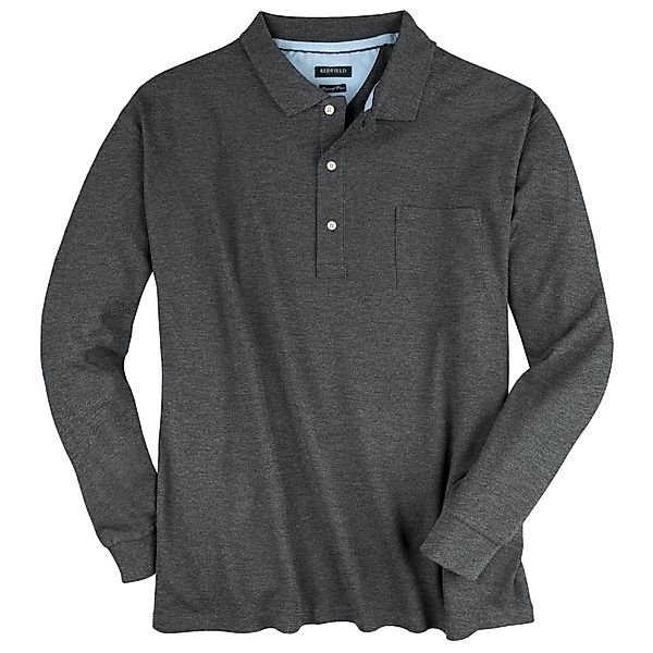 redfield Langarm-Poloshirt Redfield Langarm-Poloshirt anthrazit melange günstig online kaufen