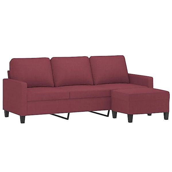 vidaXL 3-Sitzer-Sofa mit Hocker Weinrot 180 cm Stoff 3201043 günstig online kaufen