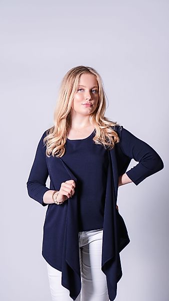 Passioni Longstrickjacke Twinset mit asymmetrischem Saum günstig online kaufen