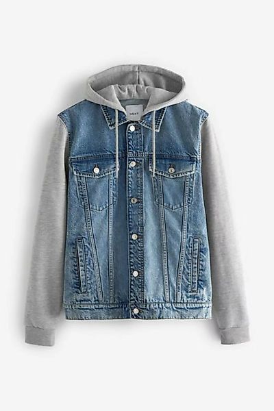 Next Jeansjacke Denim-Jacke mit Jersey-Ärmeln und Kapuze (1-St) günstig online kaufen