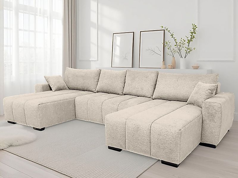 Home affaire Wohnlandschaft "U-Form Bello" mit Bettfunktion, Bettkasten Fre günstig online kaufen