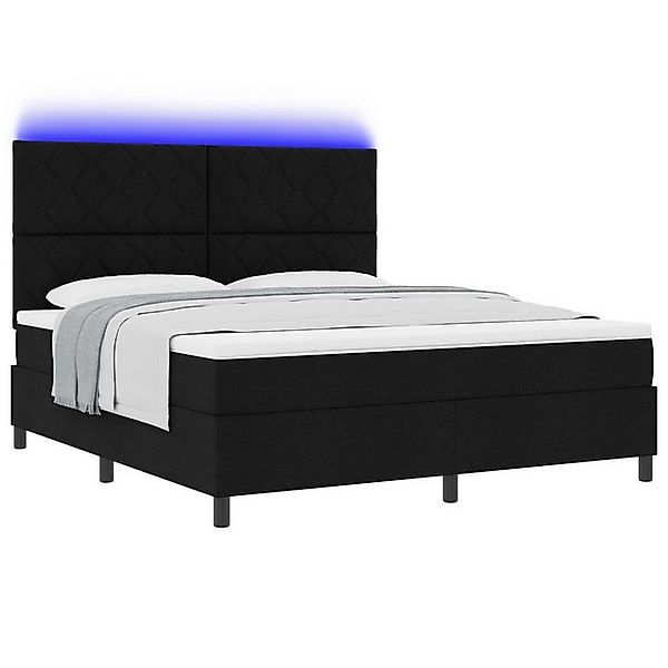 vidaXL Bett Boxspringbett mit Matratze & LED Schwarz 180x200 cm Stoff (1-tl günstig online kaufen