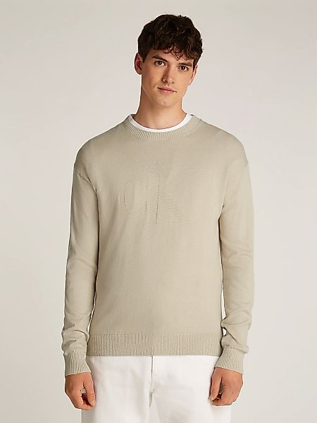 Calvin Klein Jeans Rundhalspullover "CK INTARSIA MIX STITCH SWEATER" mit Lo günstig online kaufen