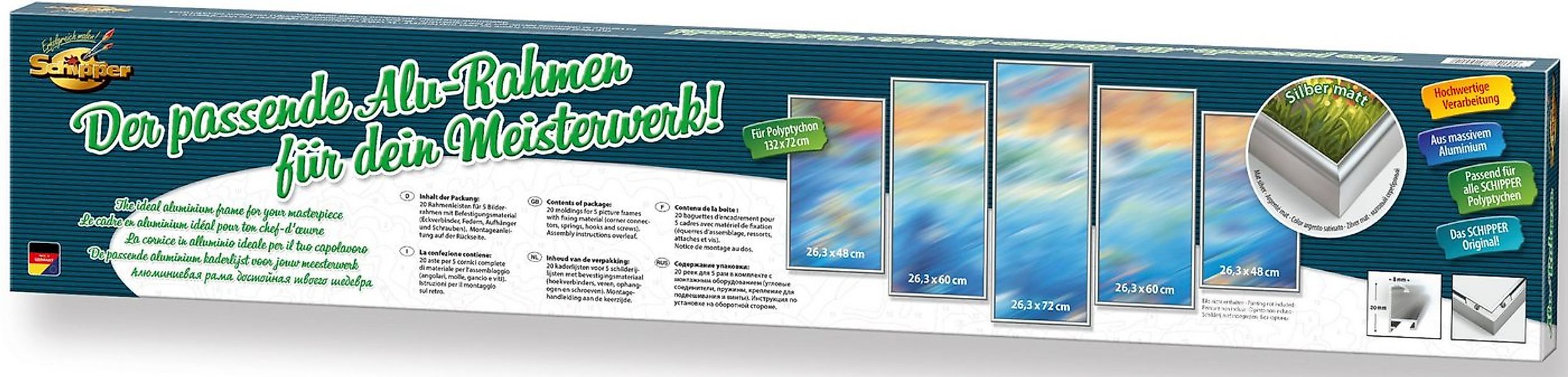 Schipper Bilderrahmen Malen nach Zahlen, Alurahmen für Polyptychon 132x72 c günstig online kaufen