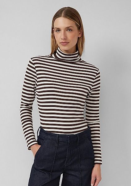 s.Oliver Langarmshirt T-Shirt Longsleeve mit Rollkragen und Streifenmuster günstig online kaufen