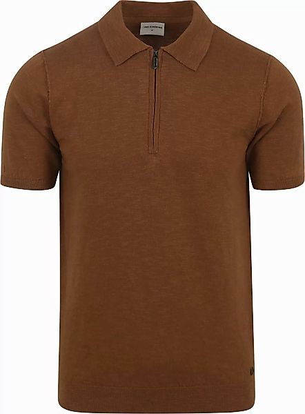 No Excess Knitted Poloshirt Braun - Größe M günstig online kaufen