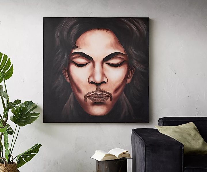 Gemälde Prince 120x120 cm Mehrfarbig Recyceltes Metall günstig online kaufen