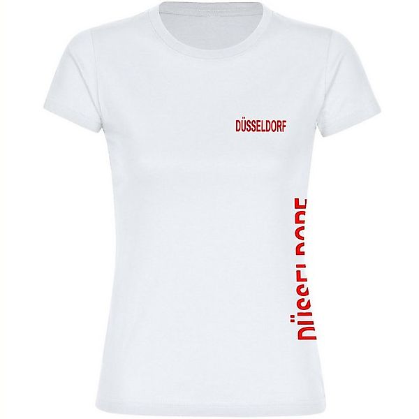 multifanshop T-Shirt Damen Düsseldorf - Brust & Seite - Frauen günstig online kaufen