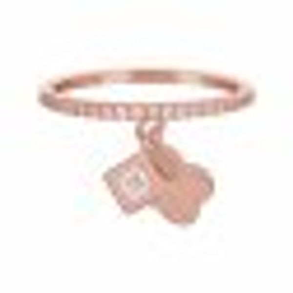 Ring 925 Sterling Silber rosé vergoldet mit Anhängern Kleeblatt Zirkonia günstig online kaufen