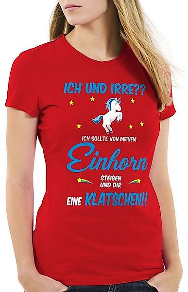 style3 T-Shirt ICH und IRRE? Einhorn absteigen klatschen Einhörner Fun Spru günstig online kaufen