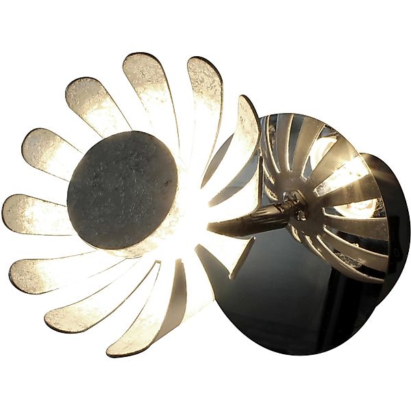 Luce Design LED-Wandleuchte Bloom-Spots 9022 SI 1-flammig Silber Ø 10 cm günstig online kaufen