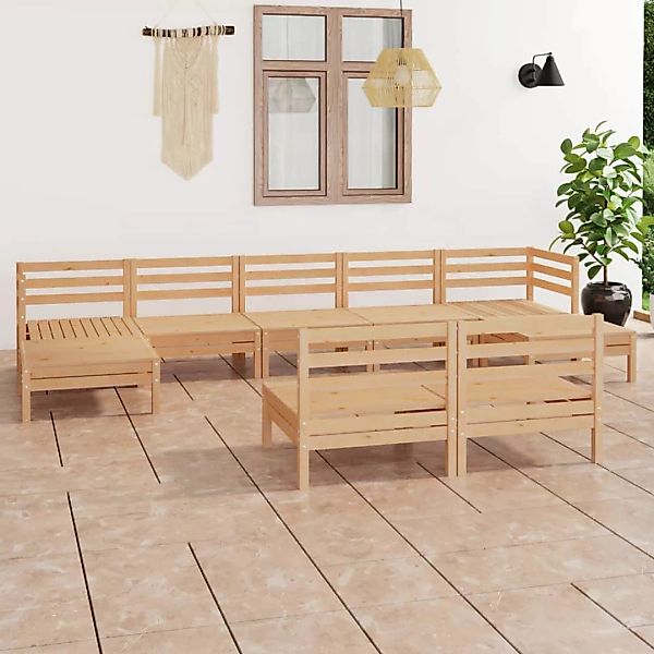 9-tlg. Garten-lounge-set Massivholz Kiefer günstig online kaufen