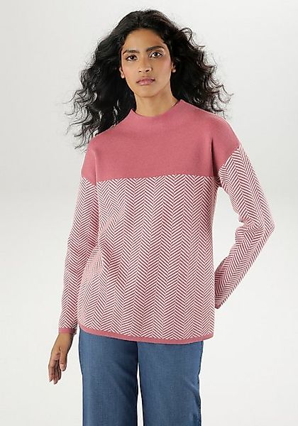 Aniston SELECTED Strickpullover, mit weiterem Stehkragen günstig online kaufen