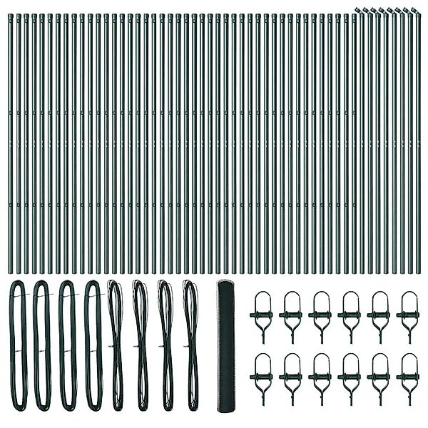 vidaXL Zaunpfosten Grün 100 x 1,2 m 25 mm Netz Stahl und PVC 3352749 günstig online kaufen