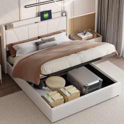 FUROKOY Stauraumbett Polsterbett Doppelbett mit USB/Typ-C günstig online kaufen