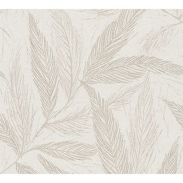 AS Creation Vliestapete Natur Blätter 10,05 m x 0,53 m Beige-Weiß FSC® günstig online kaufen