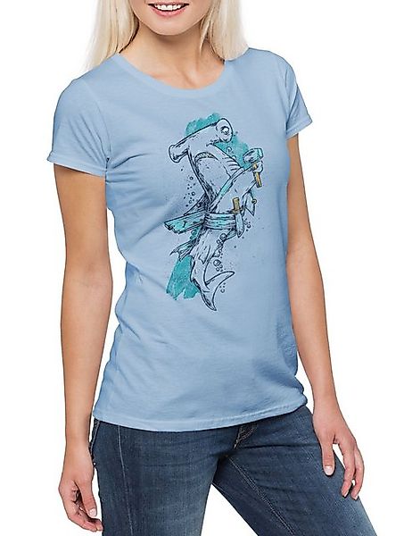 Urban Backwoods Print-Shirt Hammerhead PirateDamen T-Shirt Pirat Hai Jaws H günstig online kaufen