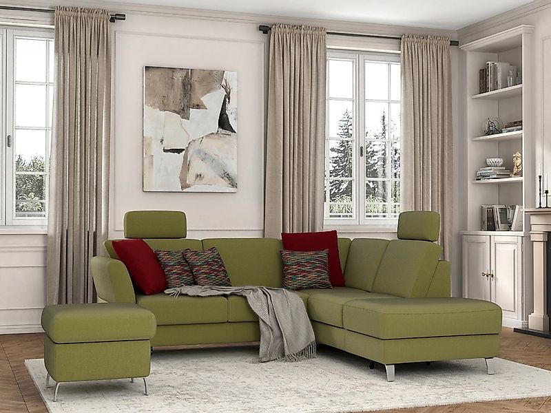 sit&more Ecksofa »Visby L-Form«, Wahlweise mit Bettfunktion und Stauraum, f günstig online kaufen