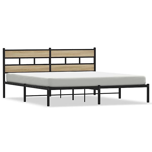 vidaXL Metallbett ohne Matratze Sonoma-Eiche 180x200 cm 4017106 günstig online kaufen