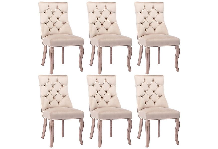 Flieks Esszimmerstuhl (6 St), 6er Set Samt Wohnzimmerstuhl Polsterstuhl günstig online kaufen