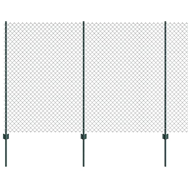 vidaXL Zaun mit Pfosten Grün 1,6 x 10 m Stahl und PVC 3336236 günstig online kaufen