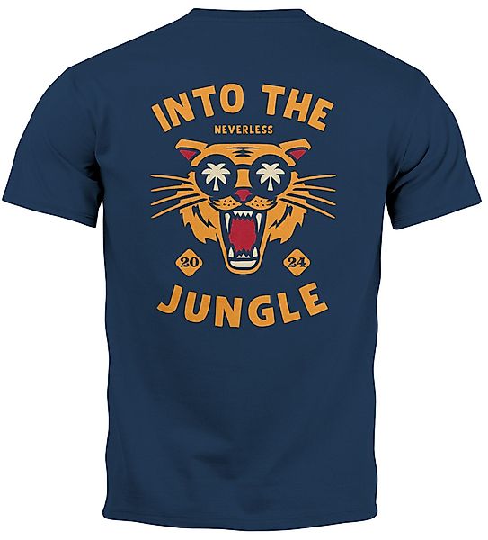 Neverless Print-Shirt Herren T-Shirt Backprint Tiger günstig online kaufen