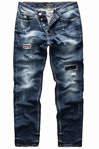 REPUBLIX Straight-Jeans CONNOR Herren Regular Fit Destroyed Jeans günstig online kaufen