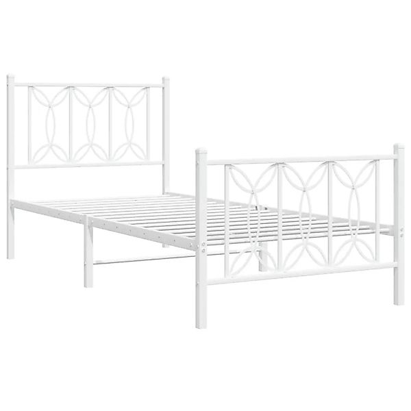 vidaXL Bettgestell mit Kopf- und Fußteil Metall Weiß 80x200 cm 376186 günstig online kaufen