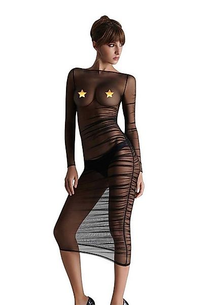Maison Close Minikleid Nuit Fauve - transparentes Midikleid mit Raffungen günstig online kaufen