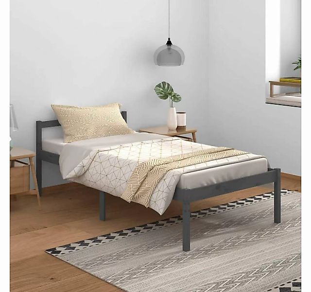 furnicato Bett Seniorenbett Grau 100x200 cm Massivholz Kiefer günstig online kaufen