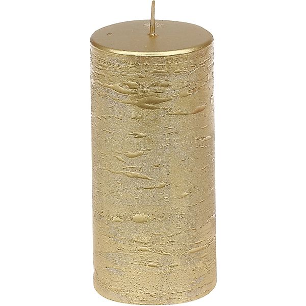 Steinhart Stumpen Rustic-Glanz 12 cm x 5,8 cm Gold günstig online kaufen