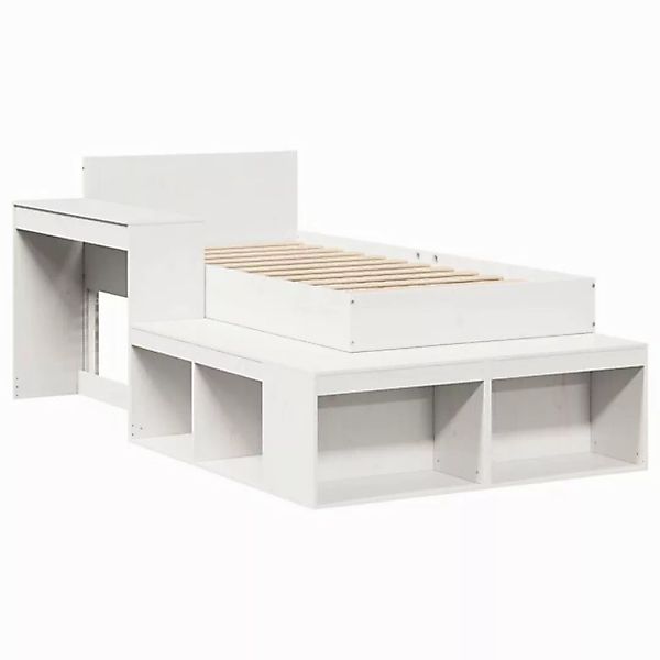 vidaXL Bett Massivholzbett ohne Matratze Weiß 90x200 cm Kiefernholz günstig online kaufen