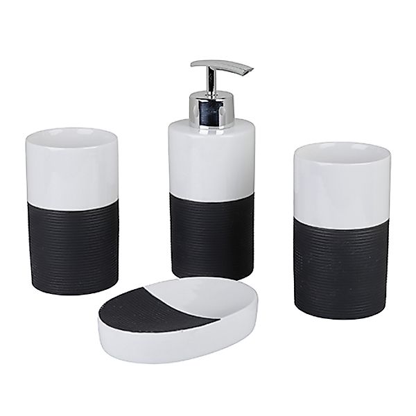 axentia Badaccessoire-Set Bad-Set Rimini, 4-teilig, anthrazit günstig online kaufen