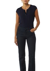 comma Blusenshirt mit geschlitztem Rundhals, Satin-Optik günstig online kaufen