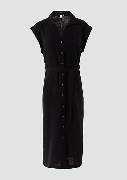 QS Minikleid Ärmelloses Hemdblusenkleid mit Bindegürtel günstig online kaufen