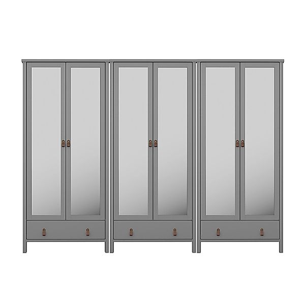ebuy24 Tromsø Kleiderschrank 6 Spiegeltüren 1 Schublade Grau günstig online kaufen