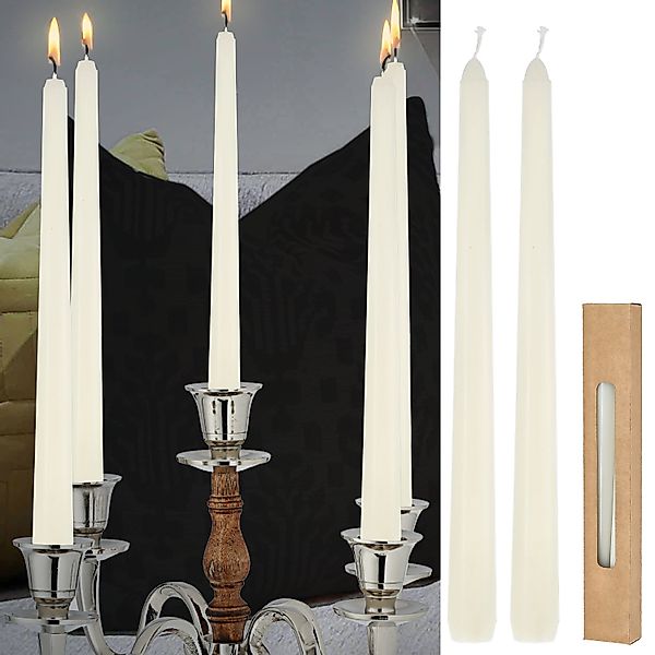 CEPEWA Spitzkerze Stabkerze 2er Set creme günstig online kaufen