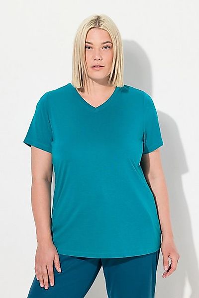 Ulla Popken T-Shirt Funktionsshirt antibakteriell V-Ausschnitt Halbarm günstig online kaufen