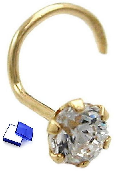 unbespielt Nasenpiercing Nasenstecker Piercing 3 mm Zirkonia 750 Gold inklu günstig online kaufen