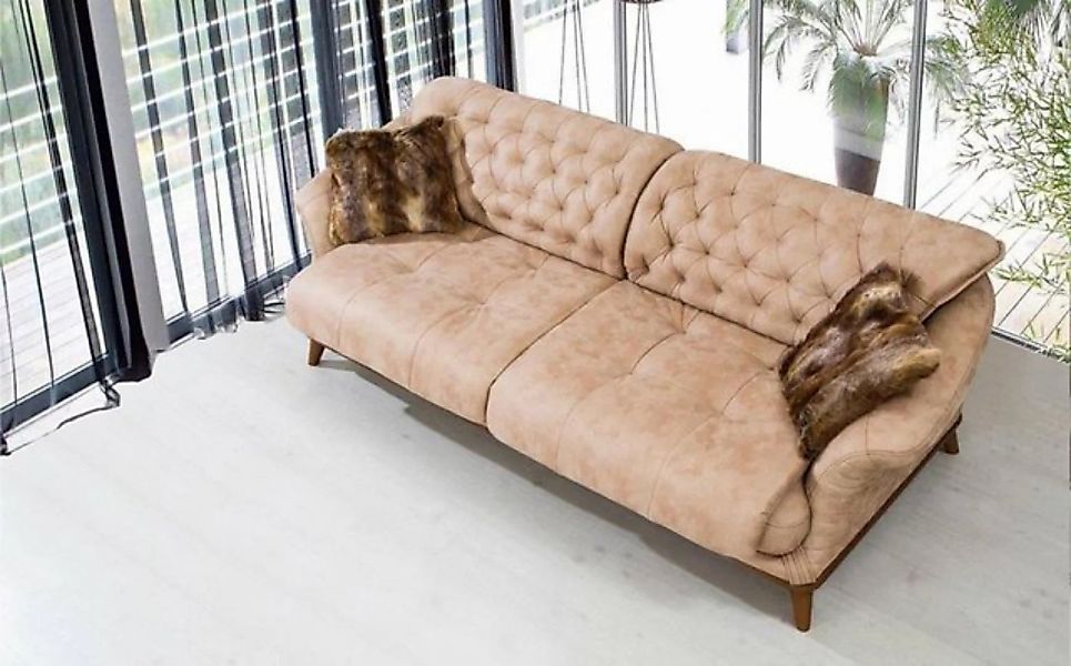 JVmoebel 3-Sitzer Beige Couch Sofa Wohnzimmer Couchen Polster Möbel Dreisit günstig online kaufen