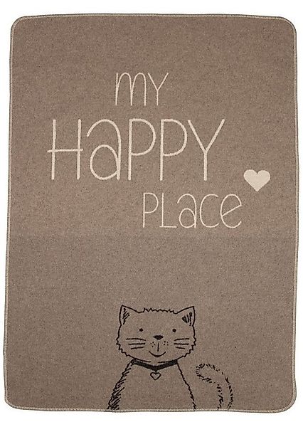 DAVID FUSSENEGGER Tierdecke Katzendecke 'my happy place' 70 x 90 cm Rauch - günstig online kaufen