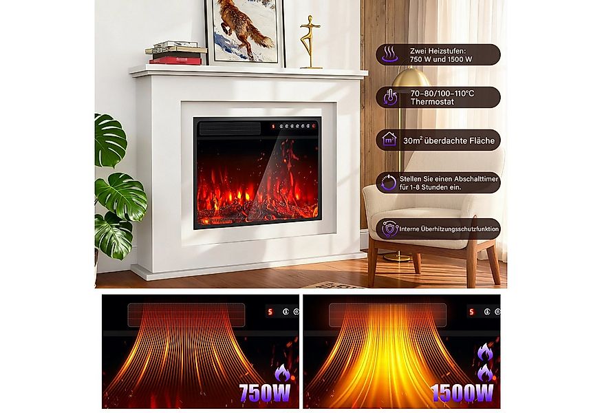 LETGOSPT Elektrokamin Elektrischer Standkamin mit Ablagefach, 3D-Flammeneff günstig online kaufen
