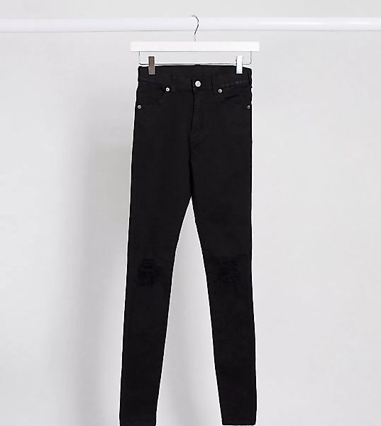 Dr Denim Tall – Lexy – Superenge Jeans mit mittelhohem Bund-Schwarz günstig online kaufen