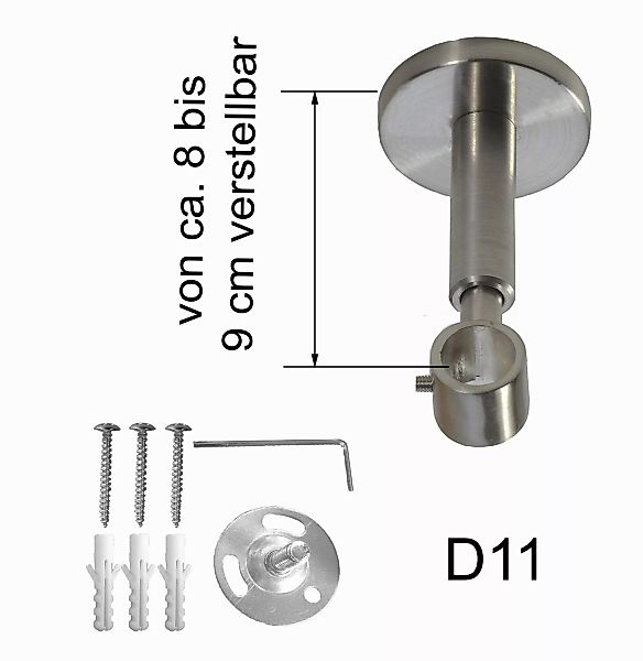 BASIT Gardinenstange Rohr Edelstahloptik 16 mm günstig online kaufen