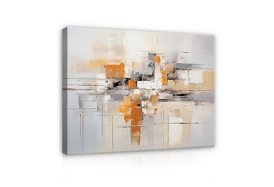 Wallarena Leinwandbild Abstrakt Grau Loft Wandbilder XXL Wand Deko Bilder M günstig online kaufen