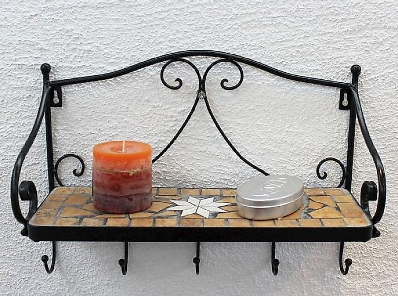 DanDiBo Wandregal Merano Mosaik 050550 aus Metall 41 cm Handtuchhalter, Bad günstig online kaufen