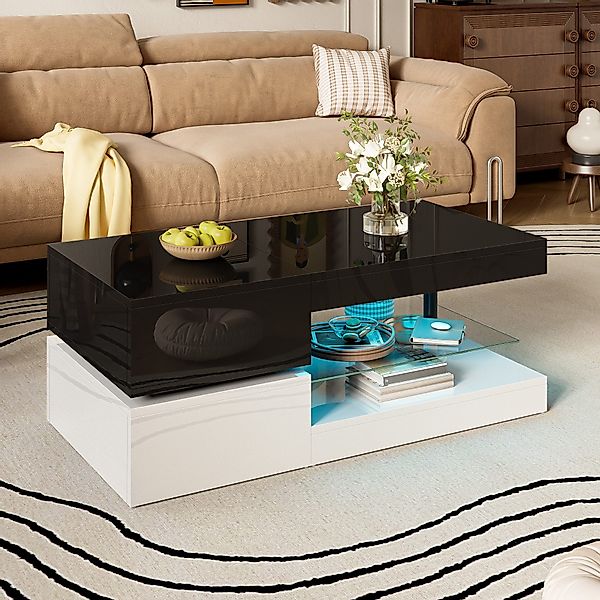 OKWISH Couchtisch Schwarz-Weiß-Design (Satztisch, Beistelltisch, 1-St., günstig online kaufen