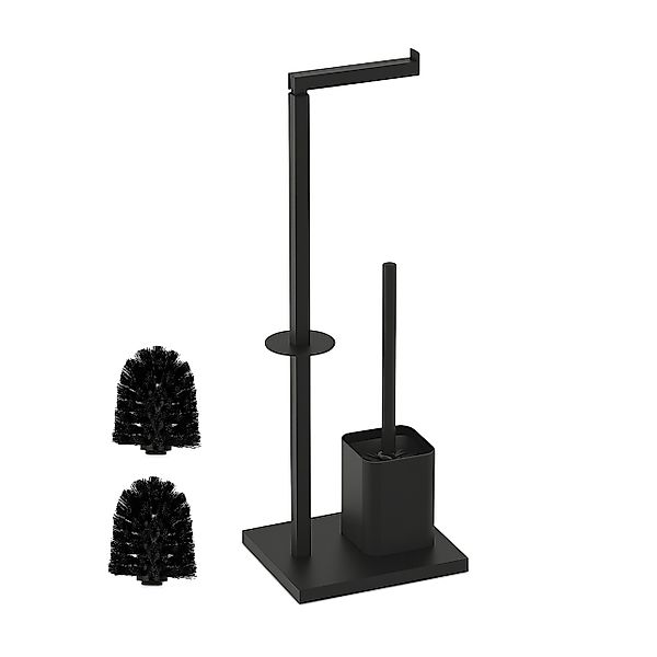 relaxdays WC-Garnitur WC Standgarnitur mit Ersatzbürsten, günstig online kaufen