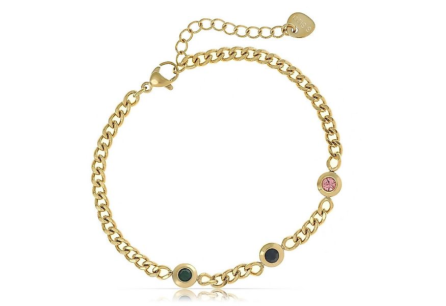 Made by Nami Edelstahlarmband Perlen Armband Damen bunt Edelstein verstellb günstig online kaufen