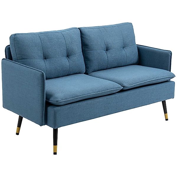 HOMCOM 2 Sitzer Sofa, Couch mit Dickem Kissen, Polstersofa mit Stahlbeine, günstig online kaufen